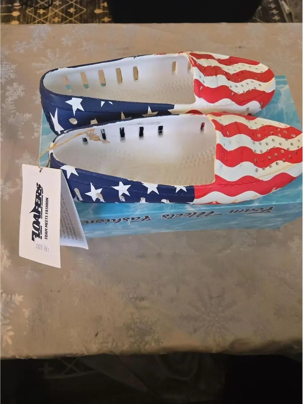 Floafers Posh Driver American Flag Foam Loafers - Women's Size 7 NWT - Picture 4 of 5